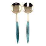 GOUD EN TURQUOISE SALADESERVERS 29CM - Collection200