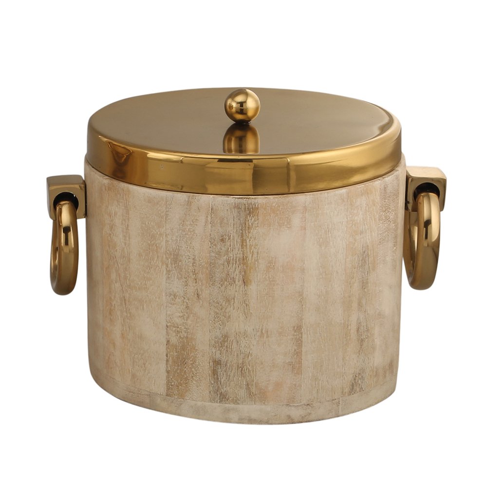 IJSBEMMER IN WIT HOUT GOUD METAAL 20X25X20CM - Collection200